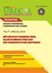 Prosiding bidang student paper presentation the 7th urecol 2018 : implementasi perguruan tinggi dalam desiminasi penelitian dan pengabdian kepada masyarakat